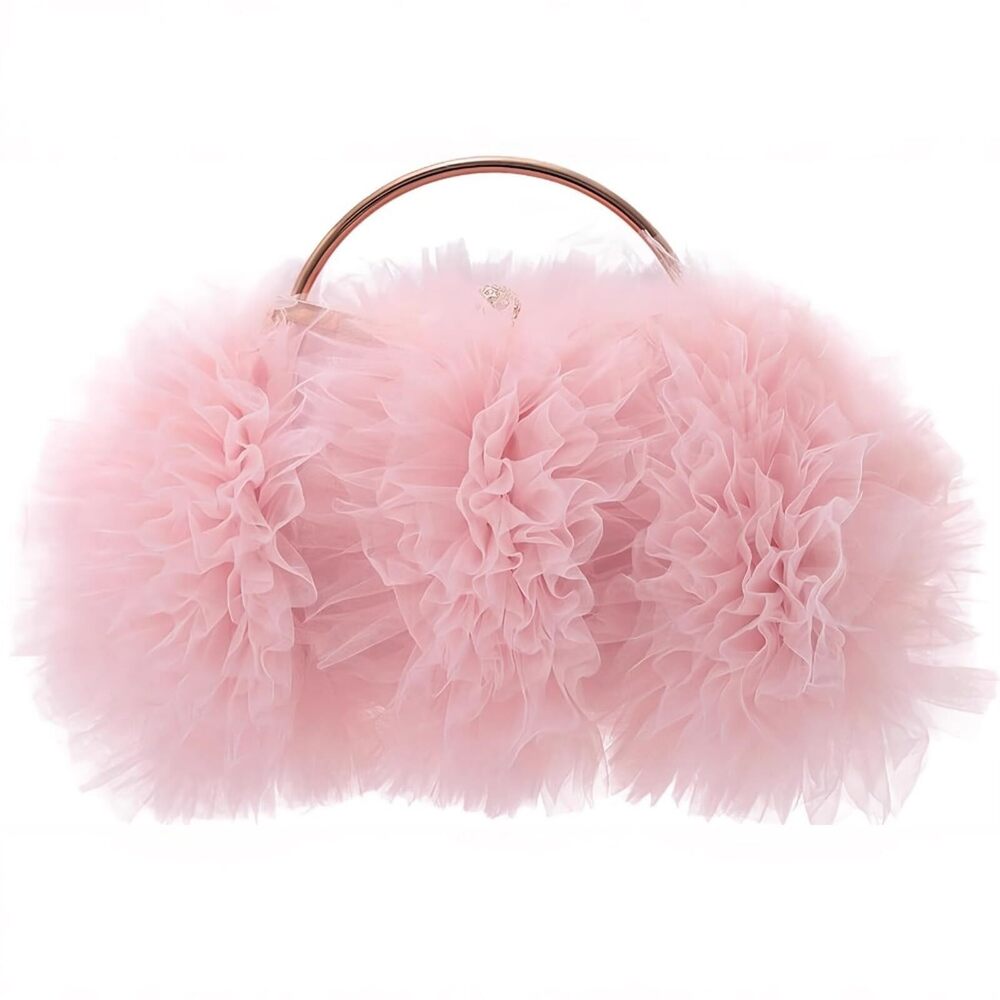 7095 2026 Elegant Lace Floral Clutch Formal Evening Bag Cute Purse Flower